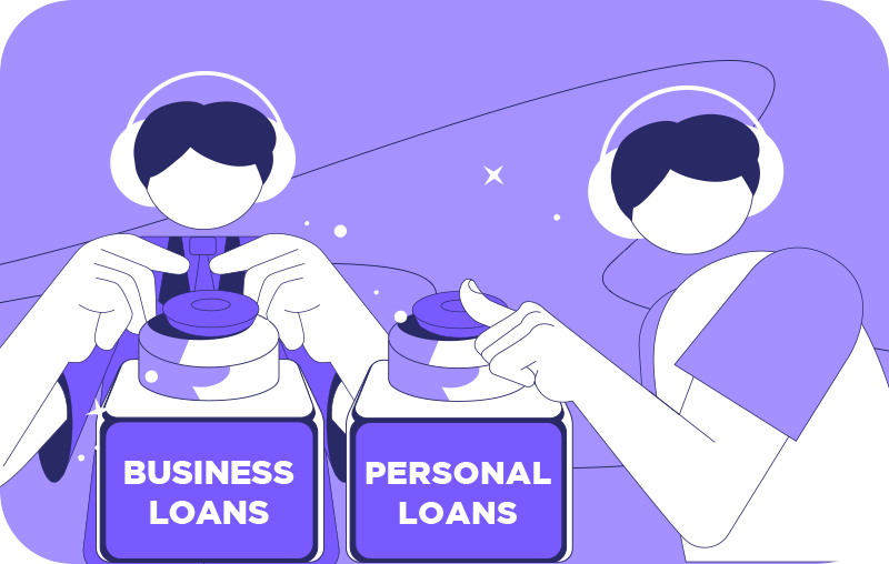 two people portraying the differences between business loans and personal loans